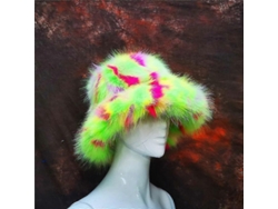 Gorro De Paja Fluffy Arcoíris Primavera Verano Protección Solar Ajustable Para Mujer 58-60cm L 58 60cm Rayas Verdes Y Rosadas