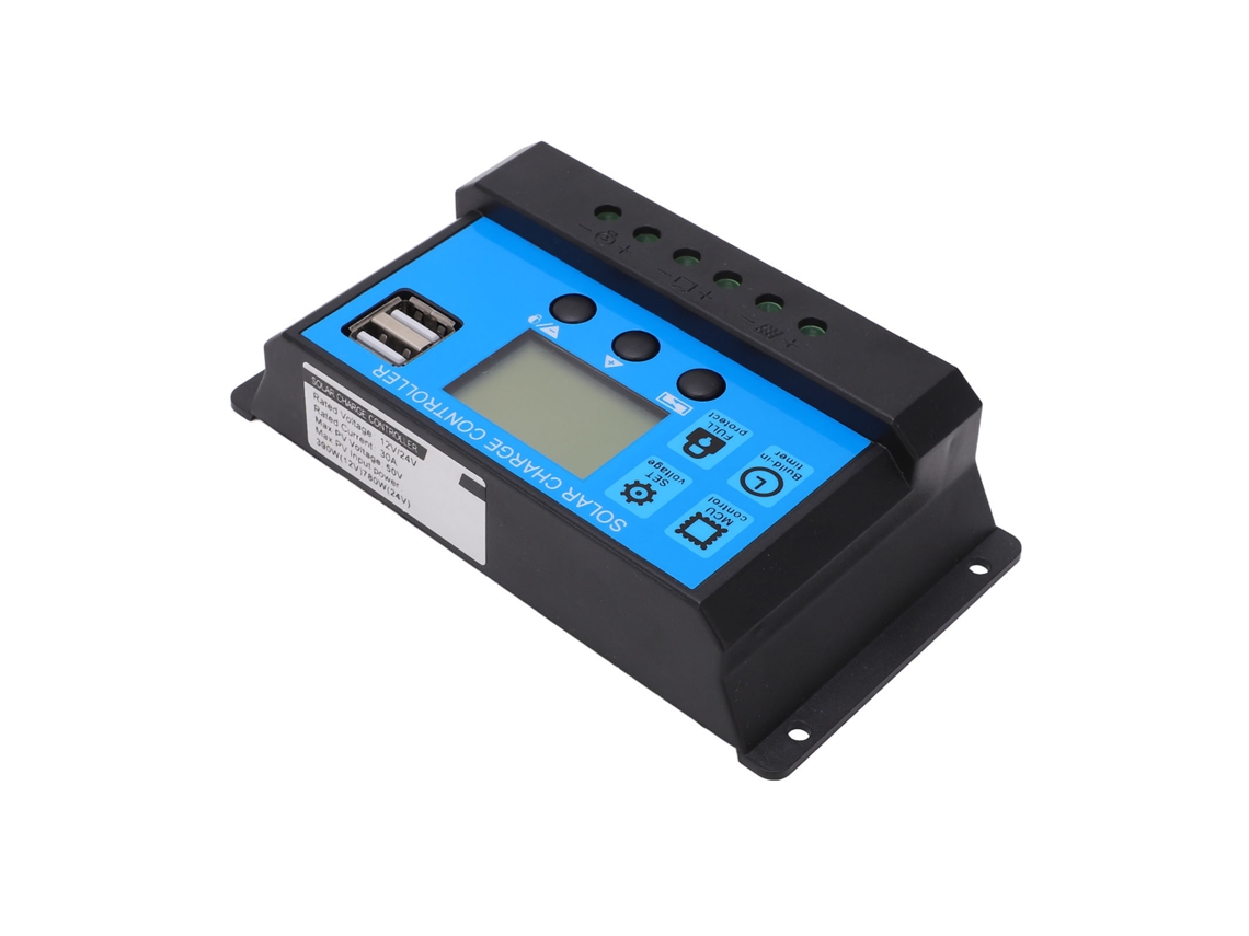 2026dz-controlador Pwm De Panel Solar Con Pantalla Lcd Carga Descarga Inteligente Para Luces Callejeras 12v 24v 30a