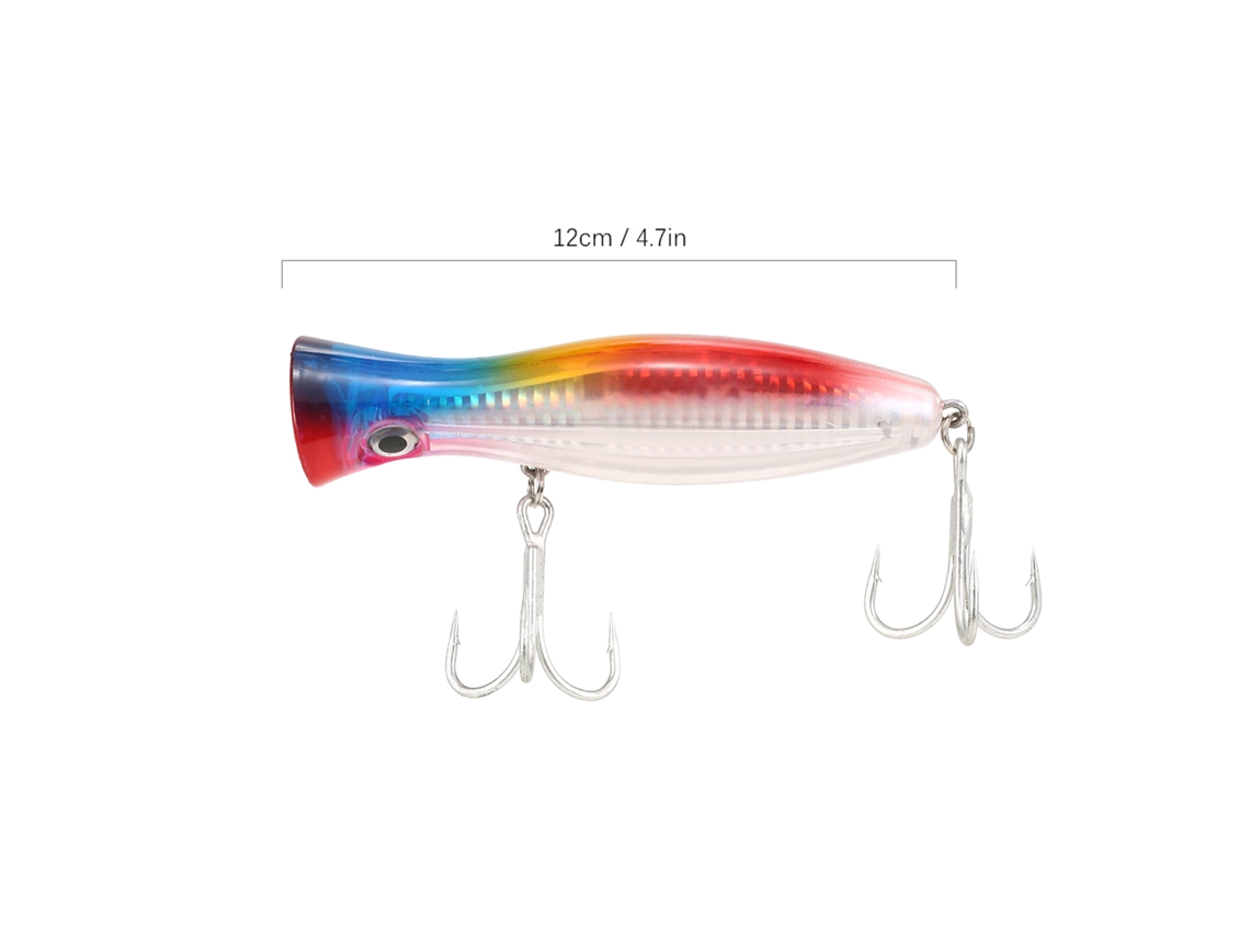 Señuelo Artificial Tipo Popper Grande De 12 Cm Y 45 G Con Ojos 3d Y Anzuelo De Acero Inoxidable Para Pesca En Agua Dulce Y Salada.