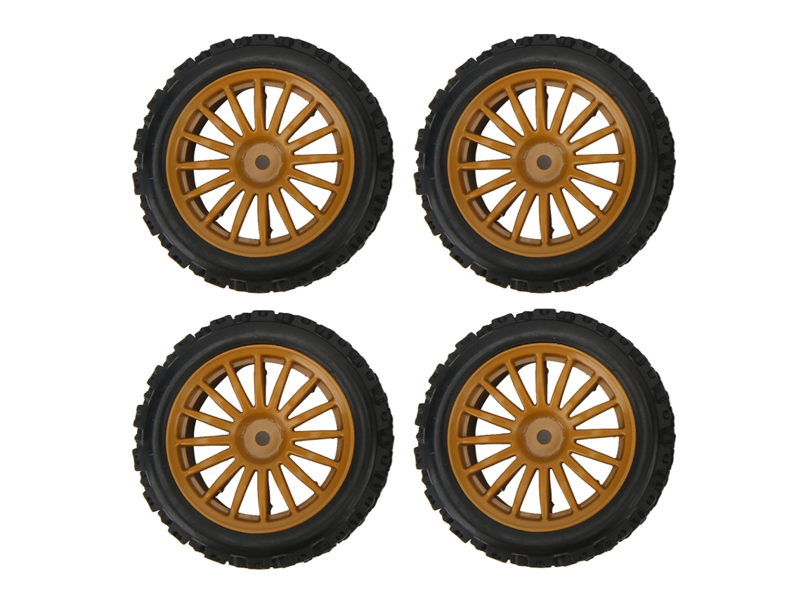 Neumáticos Para Ruedas Rc, 4 Unidades, 12 Mm, Hexagonal, Plástico, Goma, Textura Cóncava Y Convexa Para Coches Deportivos Planos A Escala 1/10.