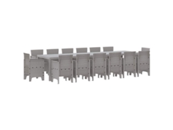 Maison Exclusive - Conjunto De Comedor De Jardín 15 Pcs Gris Claro Ratan Polt