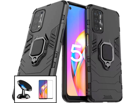 Kit Carcasa + Protector de Pantalla + Soporte Oppo A54s PHONECARE Military Defender