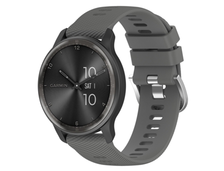 Correa de reloj inteligente para Garmin Venu 20 mm Silicona de color sólido con textura cruzada (Gris oscuro)