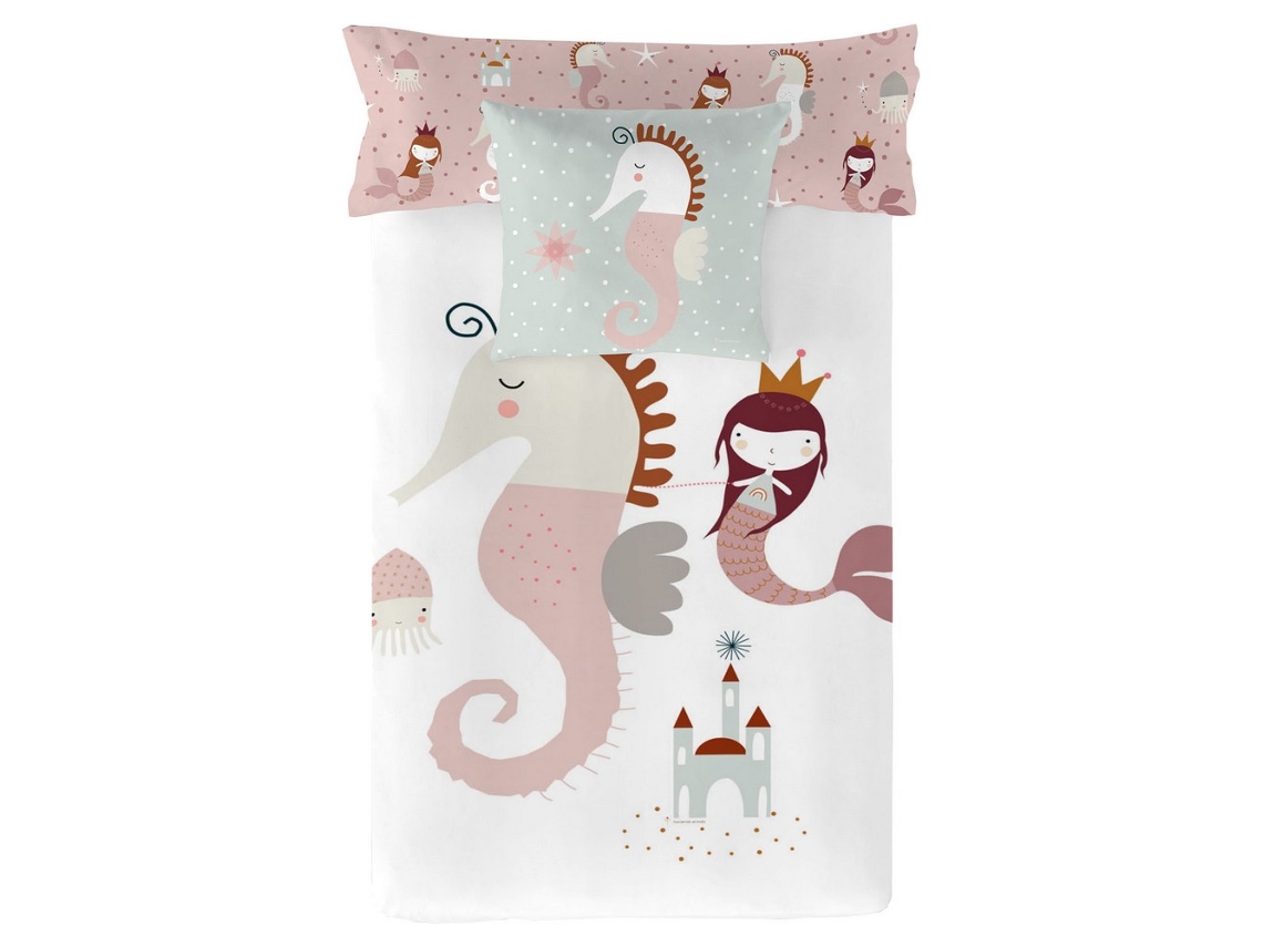 Funda de Edredón HACIENDO EL INDIO Seahorse Reversible (Algodón - 150 x 220 cm)