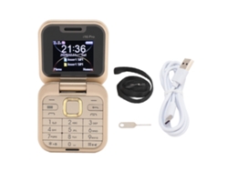 Teléfono pequeño plegable I16pro con doble SIM, doble modo de espera, tarjeta de memoria de 16 GB, multiidioma, 2 GB de bolsillo, para niños y mayores, dorado