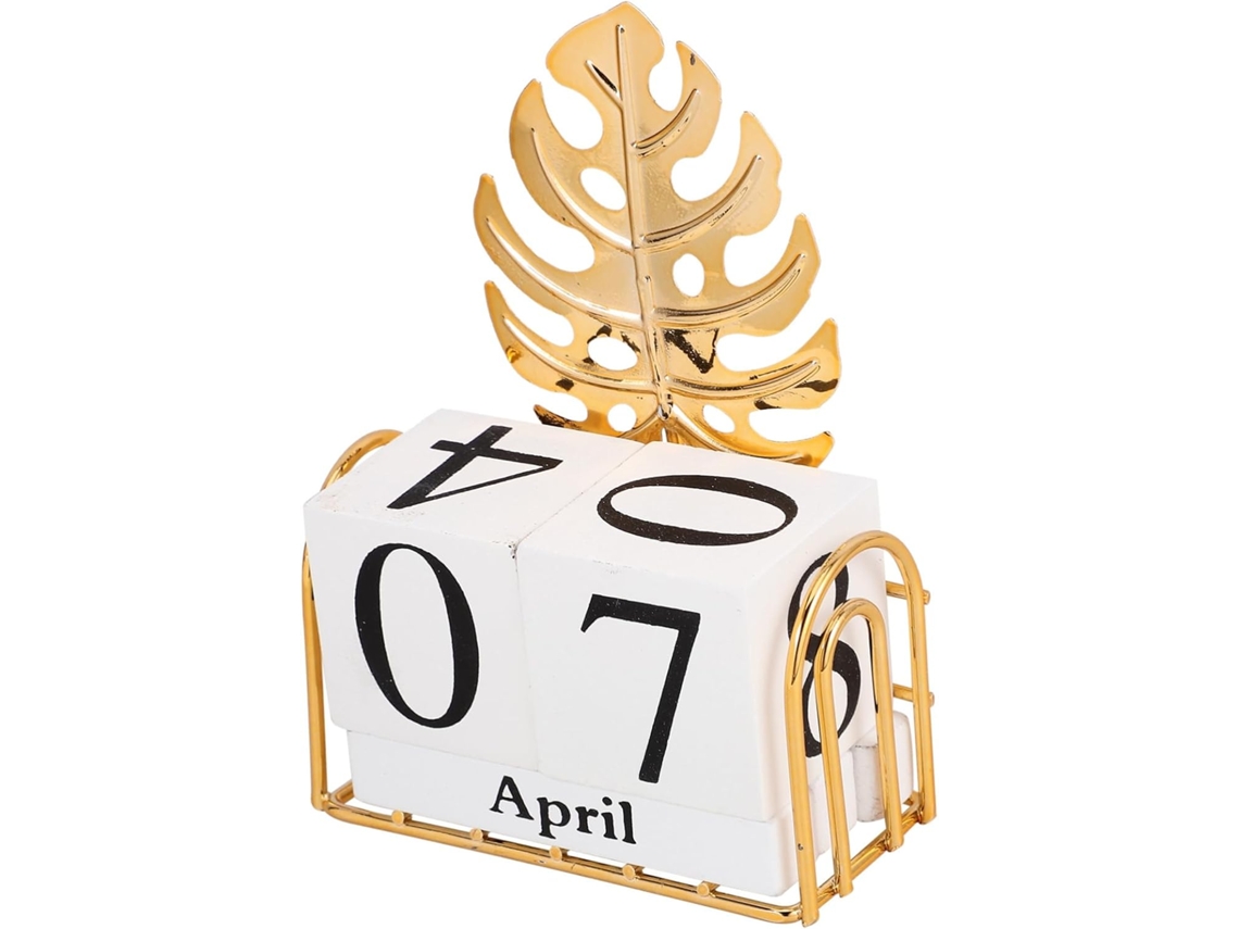 1 Juego De Elegante Calendario De Madera Con Bloques Móviles
