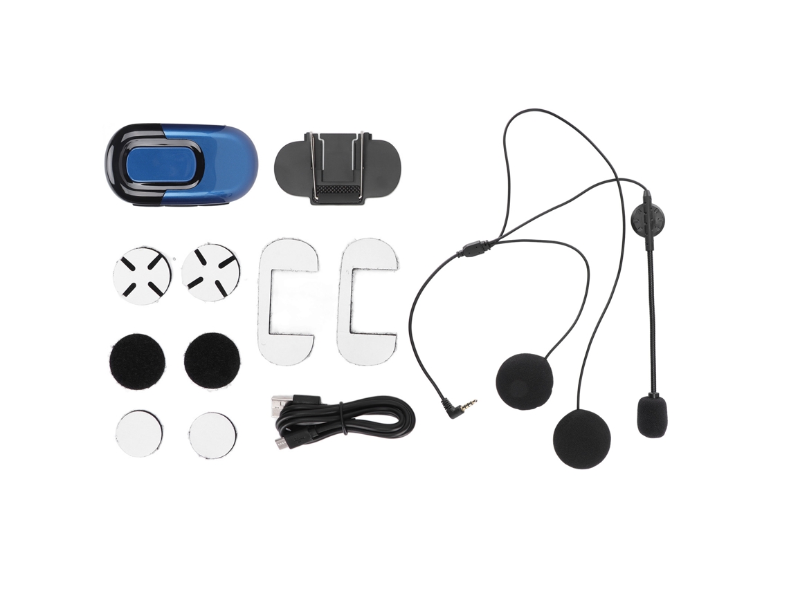 Auriculares Para Casco De Motocicleta Con Cancelación De Ruido, Bluetooth 5.0 Y Resistentes Al Agua - Azul