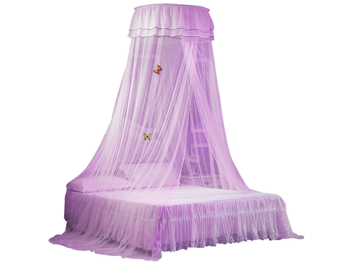Dosel De Cama Universal Con Cúpula, Malla Fina, Doble Encaje, Fácil Instalación, Beige/rosa/blanco