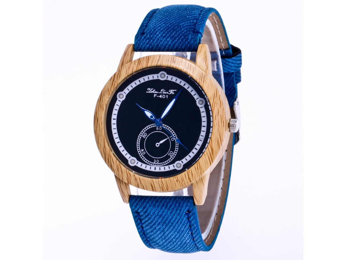 Reloj De Pulsera De Cuarzo Con Correa De Lona, Estilo Unisex, Esfera Redonda Sencilla, Azul, Zhoulianfa