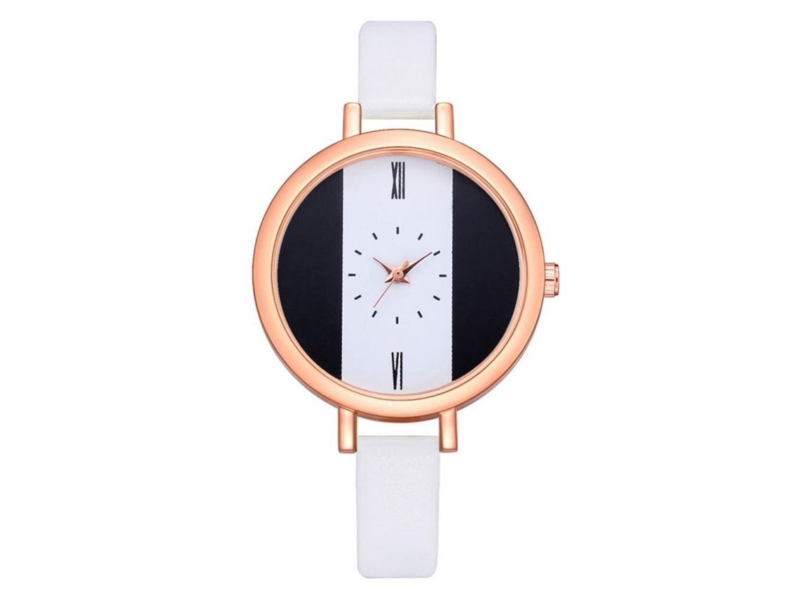 Reloj De Pulsera Casual De Moda Para Mujer Con Esfera Redonda En Forma De Corazón En Piel Sintética Azul.
