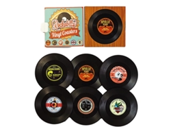 HYMNORA Posavasos estilo vinilo [6 unidades] - Protección para muebles, forma de disco