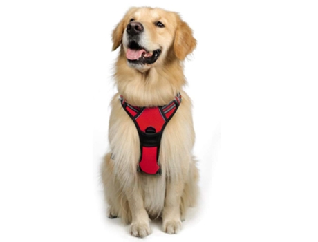 Arneses para mascotas con collar para perro, chaleco Oxford reflectante ajustable, clips para correa delantera/trasera, rojo-S ZMDECQNA