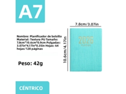Planificador en idioma inglés A7, calendario semanal portátil ultrafino, mini planificador diario para tu bolso.
