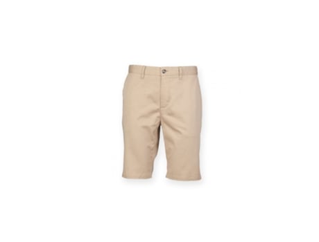Pantalones Cortos de Hombre FRONT ROW Chinos Elásticos Gris (M)