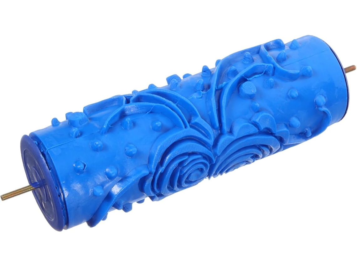 Juego De 2 Herramientas Decorativas Para Pintar Con Goma Con Estampado Floral Para Paredes Azules.