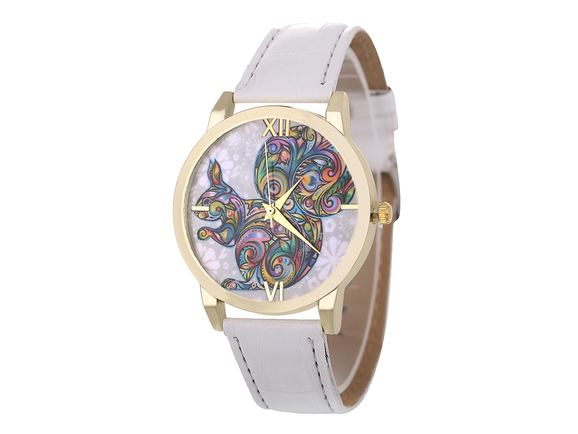 Reloj De Pulsera Informal Para Estudiantes, Estilo Moderno, Cuarzo Con Correa De Cuero Blanco.