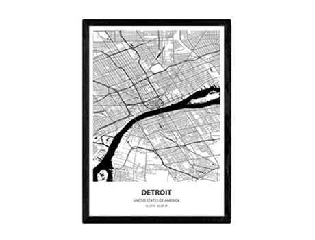 Poster NACNIC Mapa de Detroit USA (A3)
