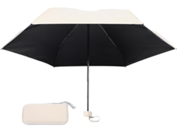 Paraguas Plegable Ligero Ciieeo Color Beige Pongee Con Protección Uv, Compacto Y Portátil Para Mujeres, Protección Solar