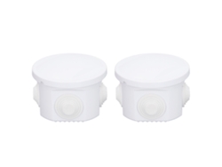 2 Cajas De Conexiones Redondas De 80x50 Mm, Abs, Ip55, Impermeables Y A Prueba De Polvo Para Proyectos Eléctricos.