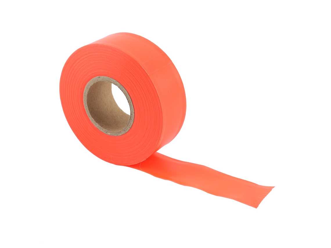 Cinta De Señalización Para Camping De Alta Visibilidad, Naranja, 45 M, Pvc, Sin Adhesivo.