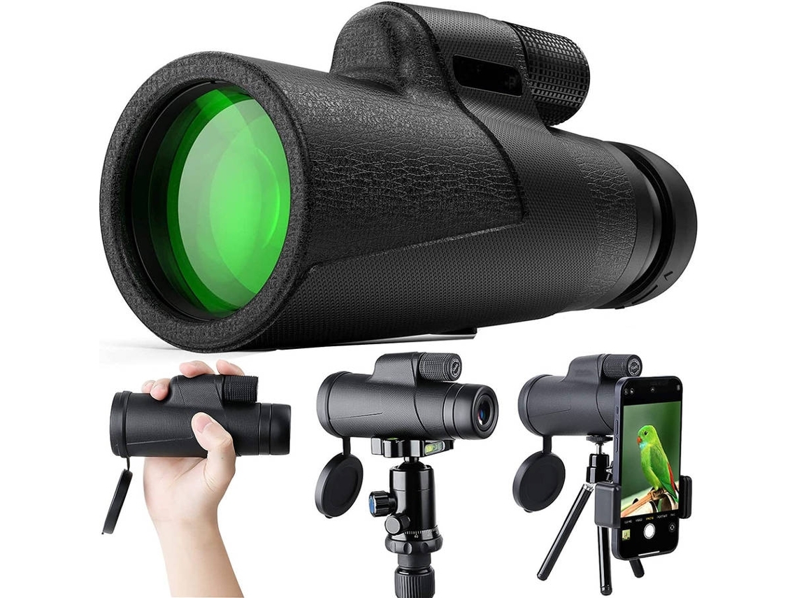 Prismáticos ENKERS Monoculares 12X50 Impermeable Monocular HD Prism Bak4 Fmc High Power Blackbird Watching