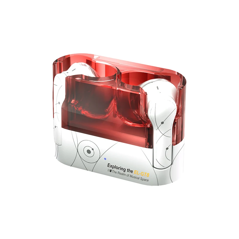 Fones de Ouvido Intra auriculares Bluetooth, Unidade de Driver de 13 Mm, Bluetooth 6.0 MDUG (vermelho)
