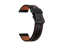 Correa De Reloj De Cuero Para Huawei Gt3 Negro 22 Mm