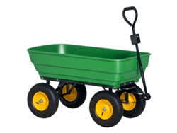 Carro Jardín 125l Acero Pp Bandeja Basculante 118x58x102 Verde