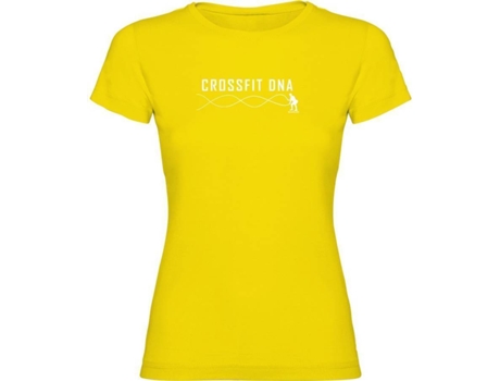 Camiseta para Mujer KRUSKIS Crossfit Dna Amarillo para Fitness (M)