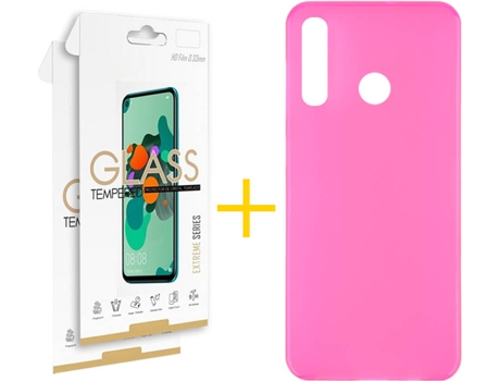 Kit Funda + 2 Protectores de Pantalla Huawei P Smart 2019 Plus SKYHE Liso 7 Rosa