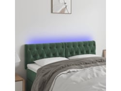 Cabecero Con Led De Terciopelo Verde Oscuro 144x7x78/88 Cm