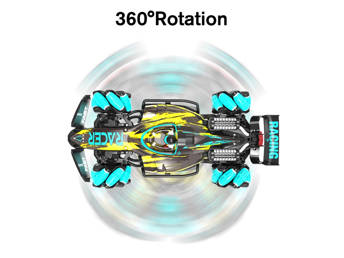 Coche Teledirigido 25 Km/h 4wd Con Luces De Pulverización, Sonido, Motor Con Rotación De 360°, Modo Reloj, Escala 1/12
