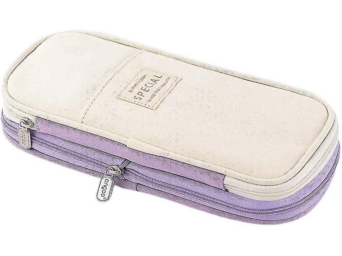 Estuche de gran capacidad para estudiantes de primaria, fácil de transportar, color verde claro.