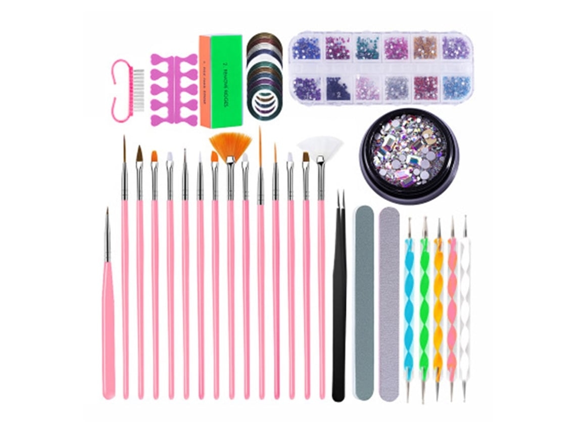 Kit de manicura que incluye bolígrafo perforador de puntos, cinta adhesiva para manicura, diamante de agua y lima de uñas - ST-02