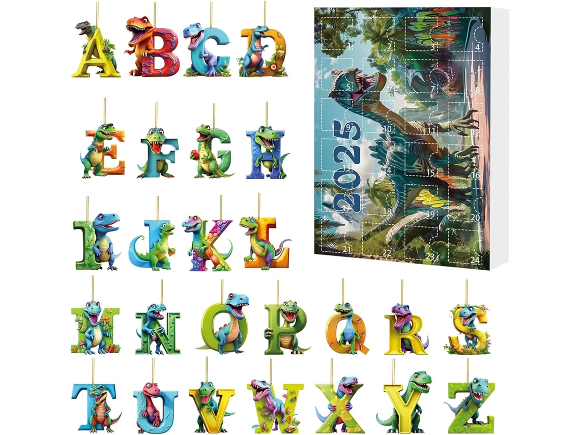 Calendário Do Advento Com Contagem Regressiva Para O Natal 2025- 2024, Caixas Pingentes De Alfabeto Em