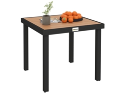 Mesa de jardín de aluminio negro de 78x78x74 cm para 4 personas.