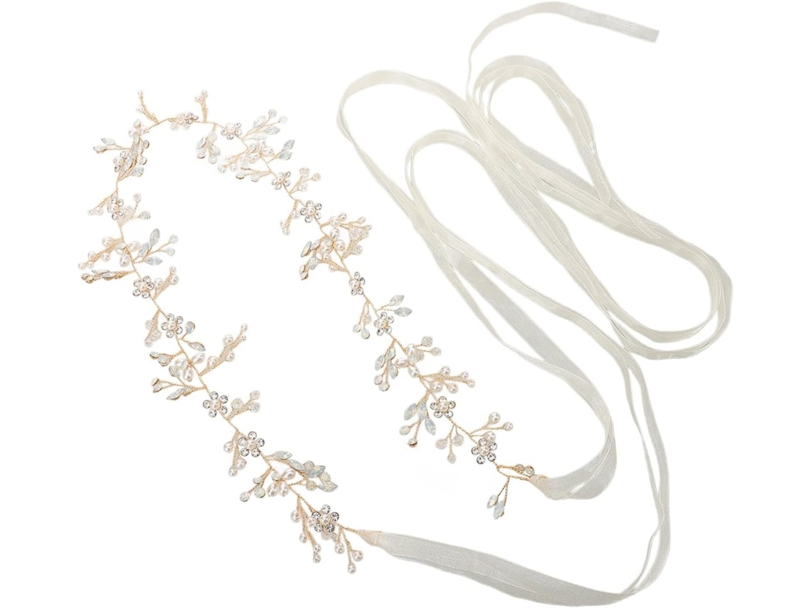 Cinto De Noiva Elegante Ciieeo Com Flores E Pérolas, Leve E Feito À Mão Em Liga Metálica E Tecido.