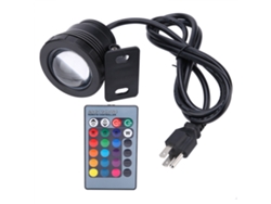 Foco Led Rgb Decorativo Impermeable Para Uso Exterior, 5w, Negro, Con Control Remoto.