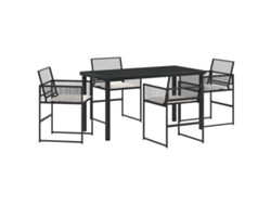 Maison Exclusive - Conjunto De Comedor De Jardín 5 Pcs Negro Ratán Sintético