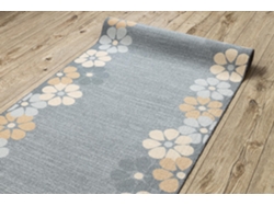Alfombra de Pasillo con Refuerzo de Goma Margaretka Flor, Gris 133 cm
