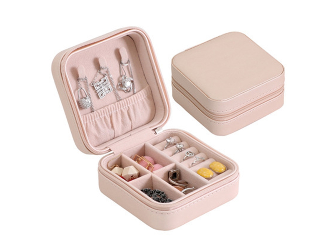 Caja de Organización Viaje Portátil Joyas Rojo (11x11x6cm) Kofihety