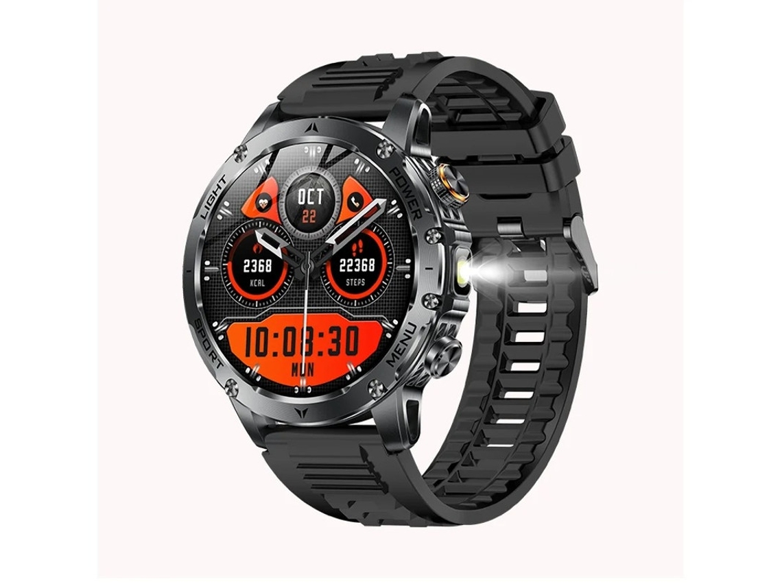 Smartwatch Ak87 1000mah Batería De Larga Duración Linterna Para Deportes Al Aire Libre Yizhood (negro)
