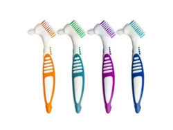 Juego de 4 cepillos para dentaduras postizas, cuidado de doble cara MEOIRUERY