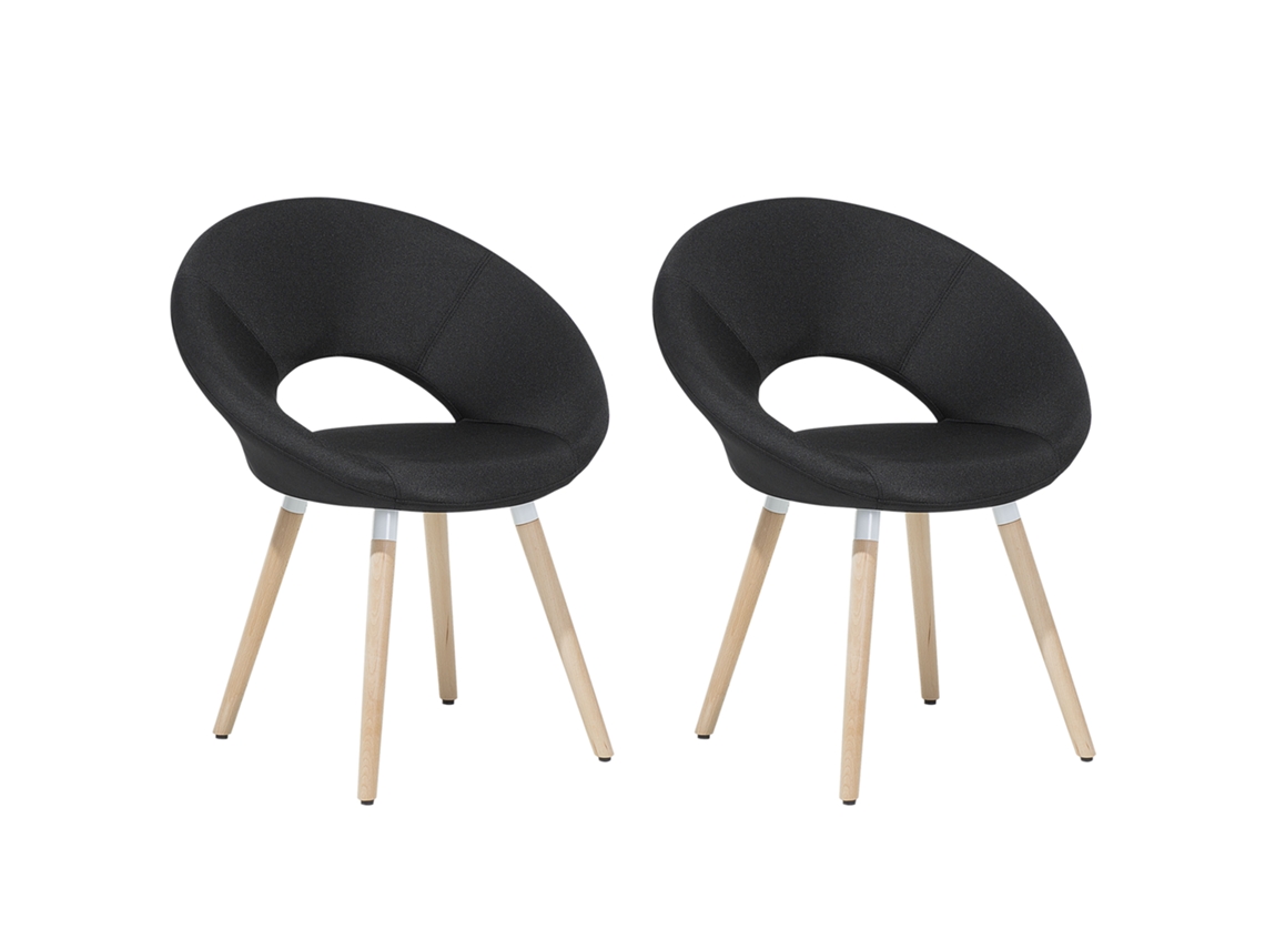 Cadeiras com design único BELIANI Roslyn de Poliéster Preto 66x45x80