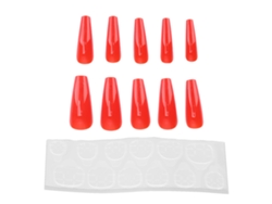 Rebe - 10 uñas postizas de color puro para mujeres y niñas. Uñas postizas de moda exquisitas. Herramienta de manicura N5354-06