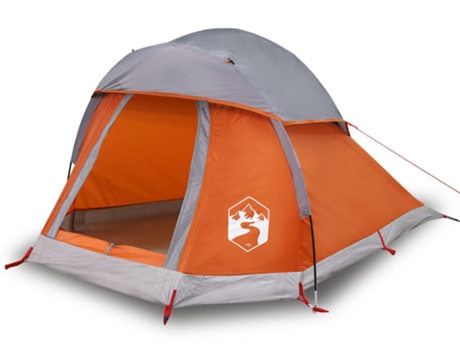 vidaXL Tienda de campaña iglú para 1 persona impermeable gris naranja