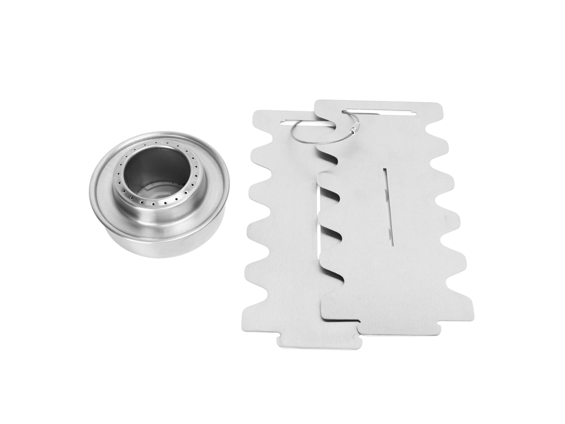 Hornillo De Alcohol Plegable Portátil Y Estable Con Protección Anti-morado, Con 2 Deflectores Para Acampar, Pescar Y Hacer Senderismo.