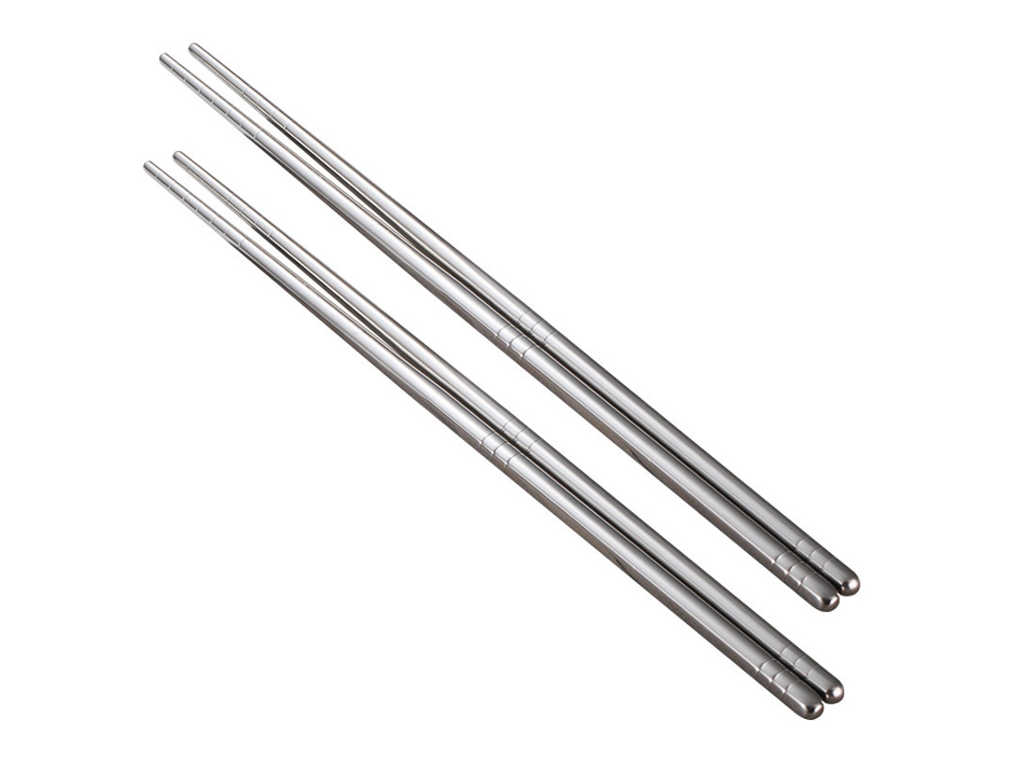 Cinco Pares De Palillos De Acero Inoxidable Resistentes A Altas Temperaturas, Esterilizables Y Antideslizantes.