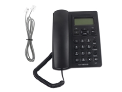 Teléfono Con Cable, Altavoz, Alarma De 3 Grupos Y Pantalla Lcd Para Uso Doméstico - Negro