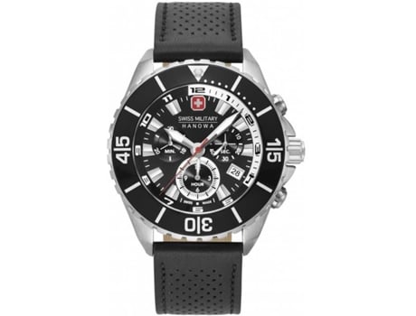 Reloj para Hombre Negro Piel de Becerro Ambassador Chrono 06-4341.04.007 SWISS MILITARY HANOWA